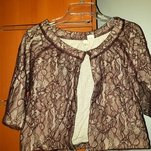 Lace overlay shrug